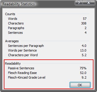 Readability Statistics