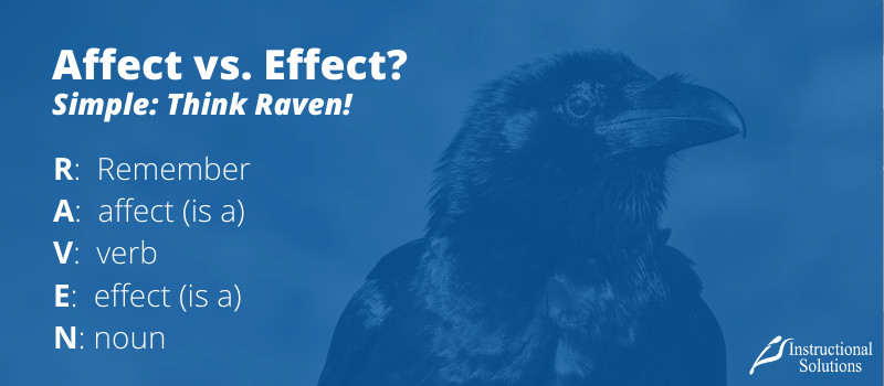 Affect vs effect raven easy mnemonic device