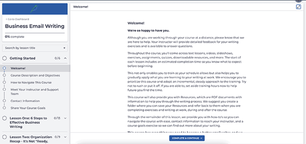 Email Writing Course Online Preview Screenshot