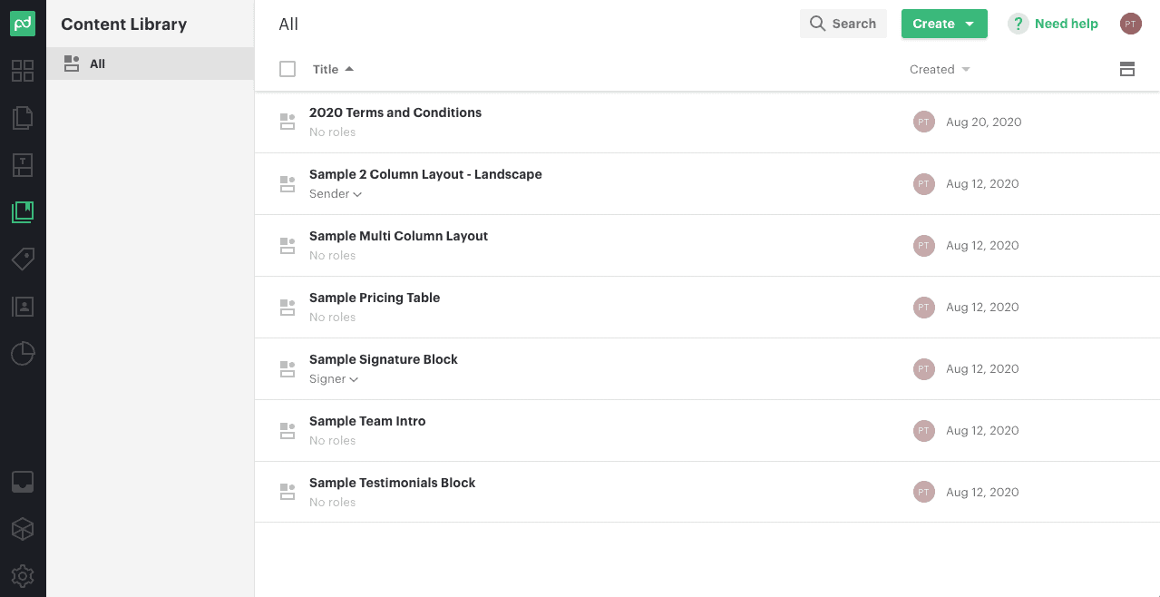 PandaDoc’s Content Library