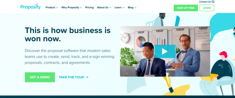 Proposify Home Page