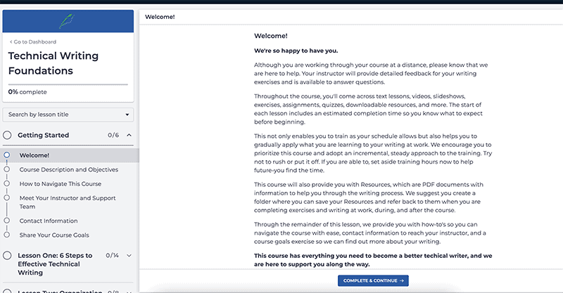 Technical Writing Foundations Online Preview Screenshot