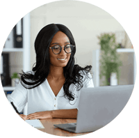 business-woman-working-on-individual-writing-course-circle