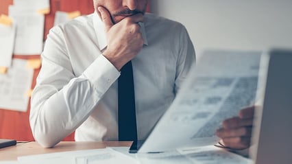 businessman reading business thank you letter to customer