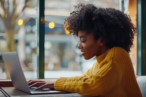 self-paced online course girl at computer