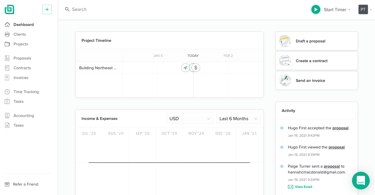 bonsai tracking client interaction